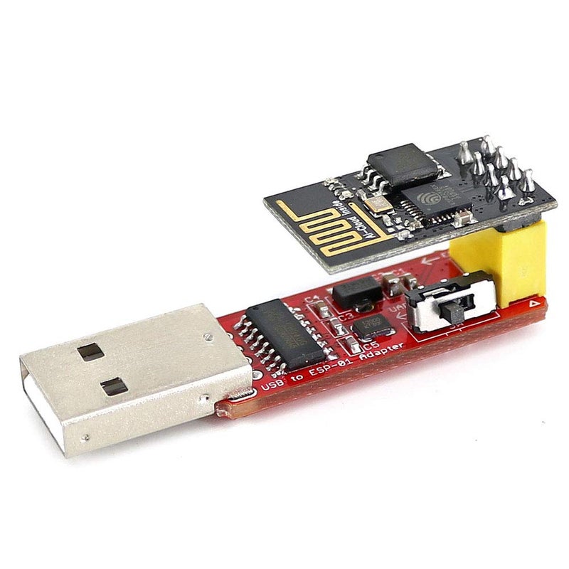 Wishiot 1pc ESP8266 ESP-01S 4MB Serial WiFi Wireless Transceiver Module + 1pc CH340G Programmer USB to ESP-01 Wireless Adapter Module 4.5-5.5V - Image 1